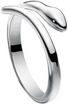 Jewever S925 Sterling Silver Original Snake Manual Lovers Open Ring Women Birthday Gift Jewelry