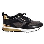 Michael Kors Allie Stride Trainer, Women's Sneaker, Black/Brown, 6 UK