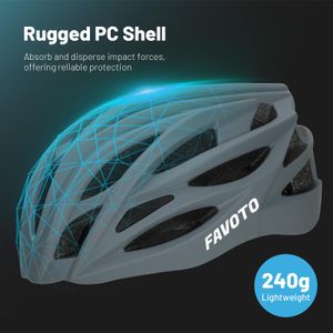 Favoto Adult Bike Helmet – Lightweight Adjustable Cycling Helmet, Matte Gray 59-61cm