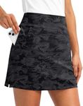 Soothfeel Golf Skorts Skirts for Women 7 Pockets High Waist Tennis Skirt with Shorts Underneath Athletic Workout Casual, Camo, Medium