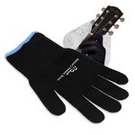 Musician's Practice Glove - 1-Pack Guitar Gloves for Women and Men, Fingertip Protectors for Playing String Instruments, Hand Issues and More, Nylon Thin Gloves for Indoor/Outdoor Gigs, Medium, Black