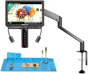 TOMLOV Autofocus 4K Digital Microscope: 8" TM4K-AF Flex Arm HDMI Micro Soldering Microscopes for Adults, Side Lights Coin Microscope, 52MP LCD Microscopes with Screen, Electronics Repair Mat, 64G