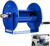 MEKOH Pressure Washer Hose Reel 150FTx3/8”, 300FTx1/4” Manual Power Washer Hose Reel with M22 14mm Fitting,4500PSI Heavy Duty Hose Reel for Water,High Pressure Metal Reel with Wall/Van/Trailer Mount