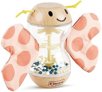 Hape Hochet Bâton de Pluie en Bois - Bâton de Pluie en Bois Rosalie, Coloré en Forme de Papillon avec des Ailes Amovibles - Jouet d'Éveil en Bois - Jouets Sensoriels Premier Âge