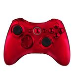 OSTENT Full Controller Shell Case Housing Compatible for Microsoft Xbox 360 Wireless Controller Color Red