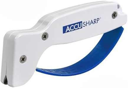 AccuSharp Knife & Tool Sharpener - Ergonomic Knife Sharpener for Kitchen Knives, Pocket Knives, Serrated Blades, Cleavers, Axes & Machetes - Diamond-Honed Tungsten Carbide Sharpens, Restores & Repairs