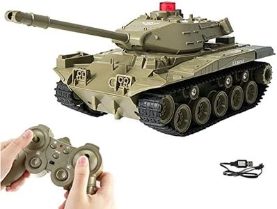 RC Tank Military Truck Vehicles RC Car 2.4Ghz Radio Controlled Military Battle Tank Toy 270°Rotational Realistic Sounds (Green)