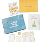 Go Get Your Dreams Combo Journal Kit - Find Your Balance 4 Month Planner (Stone White); Weekly Planner; Sticker Book; Meal Planner; Set of 2 Notepads; Fridge Magnet | Journal Gift Set