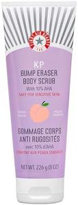 First Aid Beauty - KP Bump Eraser Body Scrub with 10% AHA, Keratosis Pilaris Exfoliator with Glycolic and Lactic acids, Helps Reduce Chicken Skin Bumps, Safe for Sensitive Skin, NEW Peach Scent (8 oz)
