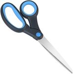 Left Handed Scissors, 8 Inch, Lefty Stainless Steel Sharp Blade Soft Comfort-Grip Handles Blunt Scissors for Adults School Student Kids(1 Pack)