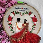 Dream Gifts - Customized Wedding Embroidery Hoop Gift | Indian Style | Couple Wedding Gift | Gift for Birthday Wedding Anniversary Festival Gifts (10 Inches)