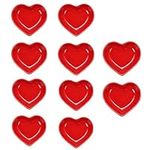 XIGUI 10 Pack Heart-Shaped1.3 Oz Soy Sauce Dishes, Ceramic Dipping Bowls Set, red Dip Sauce Cups/Small Bowls for Ketchup, Sushi Soy, Seasoning, and Christmas Thanksgiving Mother's Day Gifts