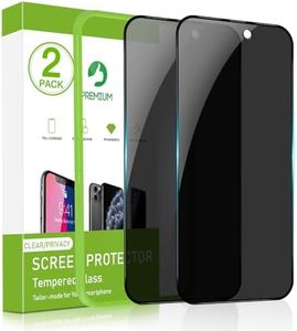 Uxinuo Privacy Screen Protector Compatible for iPhone 14 Pro Max 2022 [6.7 inch Display] 2 Pack Anti Spy Private Tempered Glass [Black]