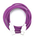 Xcivi USB Charger Cable Cord for Fuhu Tablets Nabi DreamTab, nabi 2S, nabi Jr, Jr. S, XD, Elev-8, 6 FT/2m (Purple)