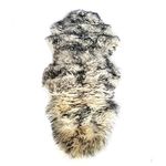 WL&ALLEN Large Sheepskin Rug Genuine Thick and Lush 3 Inch Pile，Luxury Australian Pelts |Large Sheepskin Wool Area Rugs (Large Single Pelt 2'6" x 5‘,Grey Tip)