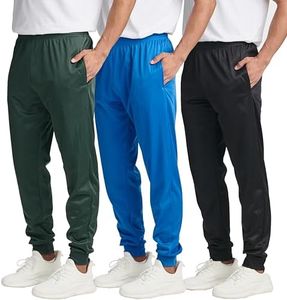 3 Pack: Mens Sweatpants Joggers Sweat Track Pants Warm Soft Active Athletic Workout Gym Apparel Training Fleece Lined Tapered Tricot Sports Running Casual Pockets Cuffed Jogging - Set 7, 3X Tall