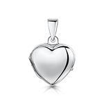 Amberta 925 Sterling Silver - Heart Shape Pendant - Opening Locket for Women - For Birthstone Charm or Photo