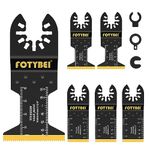 FOTYBEI Titanium Oscillating Multi Tool Blades, 5PCS Oscillating Saw Blades for Wood Metal Plastic Nails Cutting, Fit Dewalt, Milwaukee, Makita, Ryobi, Rockwell, Black Decker and More