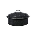 Granite Ware 3 lb. Capacity Covered Round Roaster, Speckled Black Enamel on Steel