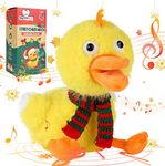 SWTOIPIG Plush Duck Toy, Stretched Duck's Neck, Singing and Duck's Quacking Sound, Interactive Cute Design, Stuffed Toys, Kids Educational Toys, Musical Intelligence Development