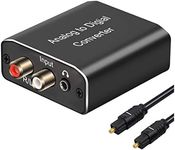 Analog to Digital Audio Converter,Hdiwousp Aluminum RCA to Optical with Optical Cable, Stereo L/R and 3.5mm Jack to Digital Toslink Coaxial Audio Adapter Compatible with PS4 Xbox HDTV DVD Headphone.