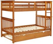 Donco Kids 120-3-TTE_503-E Mission Bunk Bed withTrundle Twin/Twin/Twin Light Espresso