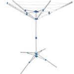 TecTake Aluminium Rotary clothes dryer clothesline | 4 bearing arms | Seamlessly height-adjustable - different models (Type 2 | no. 402720)