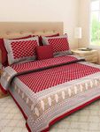 Queenie Pure 100% Cotton Double Bed Sheet with 2 Pillow Covers Bedsheet for Double Bed Cotton