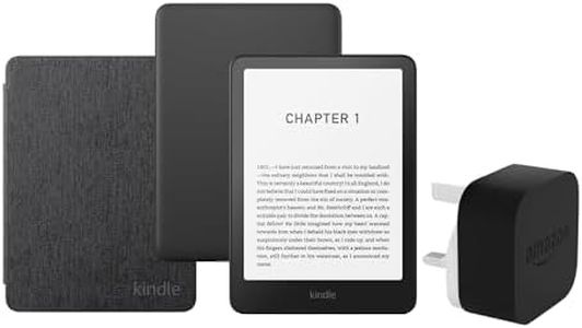 Kindle Paperwhite (2024 Release) 16 GB without ads, black Amazon Clear Back Cover and an Amazon Powerfast 9W Power Adapter