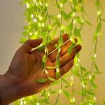 Desidiya ®Artificial Leaf Curtain LED String Light, 200 LEDs, 8 Modes, Adjustable Brightness, USB Plug, Perfect for Bedroom, Garden, Birthday & Festive Decor (10x3Feet, Green Color)