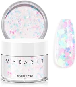 Makartt Acrylic Powder,2oz Glitter Acrylic Nail Powder for Extension,Professional Shiny Nail Acrylic Powder for Acrylic Nails,Nail Powder for Carving French Nails,3D Acrylic Powder For Nails
