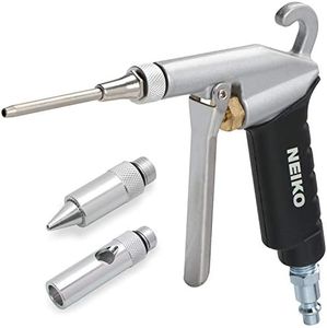 NEIKO 31121A High Flow Air Blow Gun | 3 Pc Pneumatic Air Nozzle | Dust Gun | Air Gun Compressor Accessories | ¼”