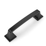 Amerdeco 10 Pack Matte Black 3-3/4 Inch(96mm) Hole Centers Kitchen Cabinet Pulls Hardware Kitchen Handles for Cabinets Cupboard Handles Drawer Pulls