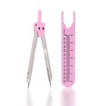 EKG Caliper, High Accuracy Stainless Steel ECG Caliper Divider for Measuring Electrocardiographs, ECG Caliper Measuring Tool for Nurse, Doctor, Medical Students (Pink)