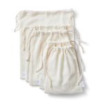 Esembly Produce Savers - 5-Pack Washable Organic Cotton Bags for Grocery Shopping, Fruits & Vegetables - Assorted Sizes