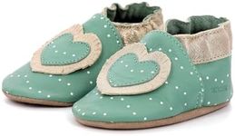 Robeez Boy's Girl's Baby Tiny Heart Slipper, VERT, 0.5/2 UK Child