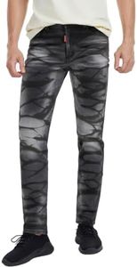 Betu Mens Jeans Relaxed Fit Straight Leg Denim Pants with Stretch Fabric(BM11,30) Black