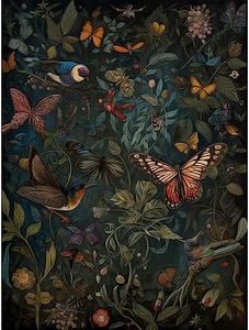 Artery8 William Morris Style Plants Birds and Butterflies Large Wall Art Poster Print Thick Paper 18X24 Inch