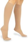Vive 30-40 mmHg Compression Socks for Women & Men, Knee-High - Medical Grade Circulation Graduated Compression Support Stockings - Ideal for Lymphedema, Deep Vein Thrombosis & Post Thrombotic Syndrome CVI (Large)