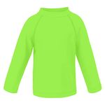 TIZAX Boys' Long Sleeve Swimming Shirts Kids Rash Vest Swim Tops UPF50+ Sun Protection Rash Guard Quick Dry Green 7-8 Years