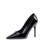 Elisabet Tang High Heels, Womens Pointed Toe Slip on Stilettos Party Wedding Pumps Basic Shoes All Black 11