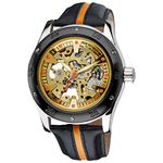 Akribos XXIV Men's AKR476OR Round Retro Skeleton Automatic Strap Watch