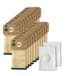 MULTI-FILTER 14209 Style C Tank/Canister Vacuum Bags - Compatible with Electrolux Vacuum Bags Style C; 6-Ply Design for Optimal Collection Capabilities; (20 Pack of Bags + 2 AP100 Series Filter)