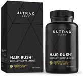 Ultrax Labs Hair Rush | Maxx Hair Growth & Anti Hair Loss Nutrient Solubilized Keratin Vitamin Supplement, 60 tablets.