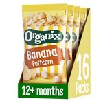 Organix Banana Puffcorn Organic Finger Food Toddler Snack 12+ Months Multipack 4x10g (Pack of 3)