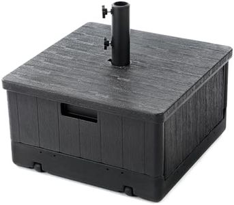 Home Zone Living 119lbs 21" Square Heavy Duty Planter Umbrella Base w/Rolling Wheels & Water Weight Bag for Patio Pool Backyard, Convertible as Table or Planting Box, Supports Up to 11 Ft Umbrella