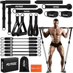 KUTIZE Pilates Bar Kit with Resistance Bands for Working Out, 270lbs Heavy Resistance Bands with Handles, Portable Pilates Equipment with Resistance Band Bar for Men Women, Full Body Workout Equipment