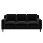 DHP Brynn Upholstered Sofa, Black Velvet