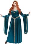 Women's Plus Lady Guinevere Teal Costume 1X