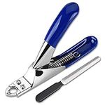 ATO-DJCX Dog Cat Nail Clippers, Professional Pet Claw Trimmer, Free Nail File, Stainless Steel Razor Sharp Blade Dog Toes Cutter Grooming Tools for Small Medium Large Animal Pets Blue